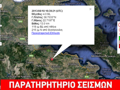 Νέα σεισμική δόνηση 4 Ρίχτερ στην Αμφίκλεια