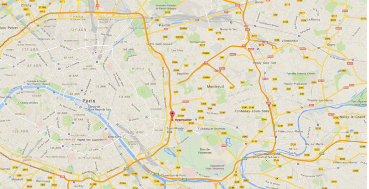 Με κόκκινη επισήμανση στον χάρτη το εβραϊκό παντοπωλείο