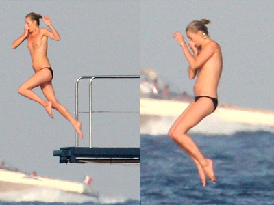 Topless βουτιές για την Kate Moss