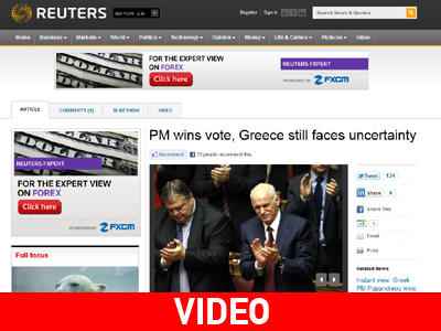 Τα διεθνή Μ.Μ.Ε. για την ψήφο εμπιστοσύνης