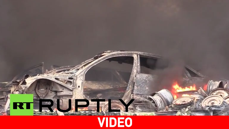 Μεγάλη φωτιά κατέστρεψε αποθήκη στη Λιθουανία