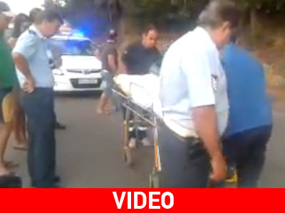 Μεταφορά αιμόφυρτου οδηγού μηχανής στο νοσοκομείο