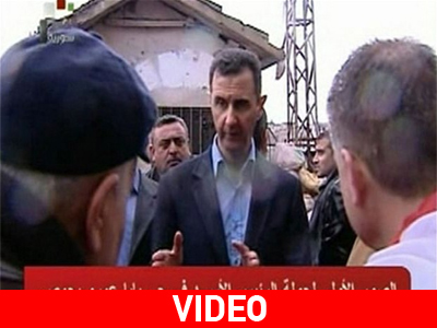 Επισκέφτηκε συνοικία της Χομς