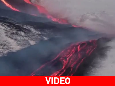 Αίτνα: Ποτάμι λάβας απειλεί καταφύγιο