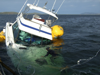 Βύθιση σκάφους στο Αίγιο