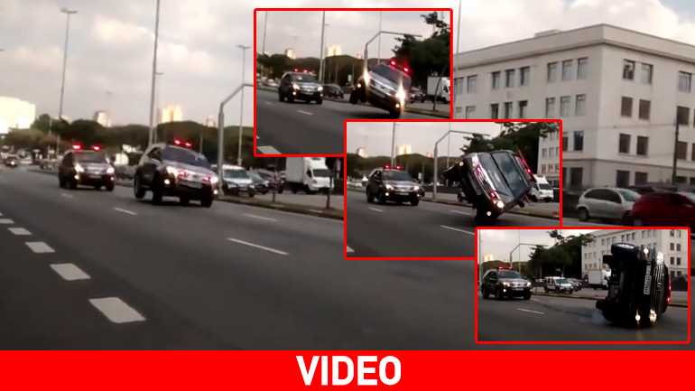 Ανατροπή περιπολικού on camera!