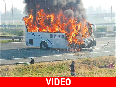 Κάηκαν ζωντανοί επιβάτες λεωφορείου στην Κίνα