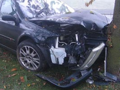 «Έπεσε» πάνω σε δέντρο