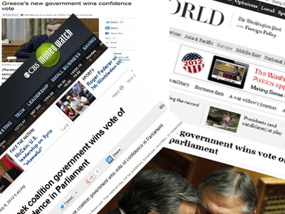 Τα διεθνή Μ.Μ.Ε. για το αποτέλεσμα της ψήφου εμπιστοσύνης