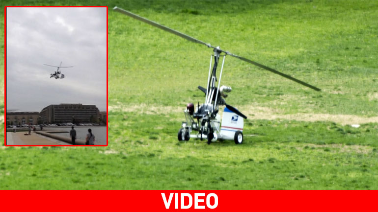 Καρέ-καρέ η προσγείωση του ιπτάμενου… εισβολέα στην αυλή του Καπιτωλίου