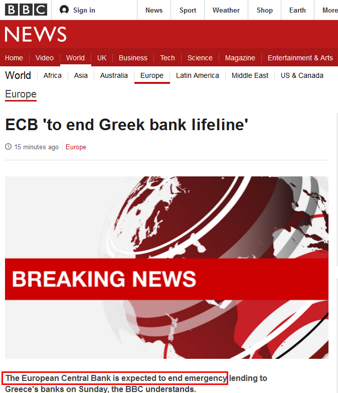 Το breaking news του BBC