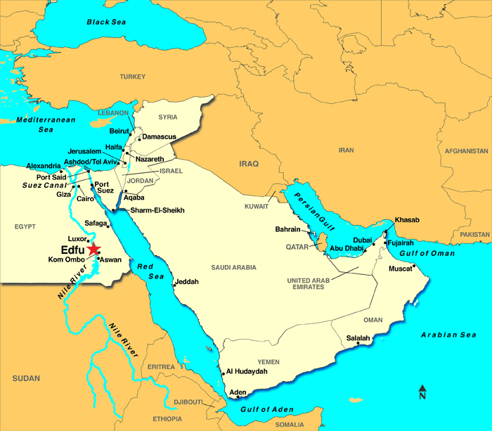 Χάρτης με την πόλη Έντφου