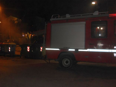 «Λαμπάδιασε» κάδος στους Θρακομακεδόνες