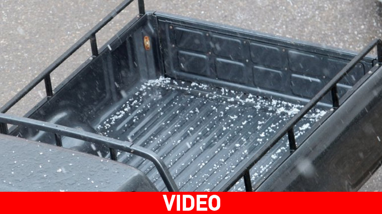 Χαλάζι στο κέντρο του Ηρακλείου