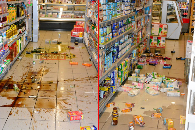 Αργοστόλι: Ζημιές στο εσωτερικό σούπερ μάρκετ