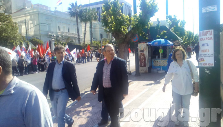 Ο Δημήτρης Κουτσούμπας στη συγκέντρωση του ΠΑΜΕ