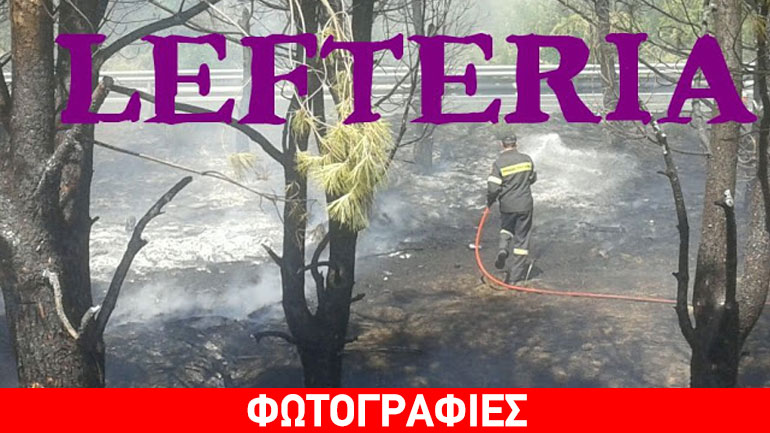 Πιερία: Πυρκαγιά στην Εθνική Οδό Θεσσαλονίκης – Κατερίνης