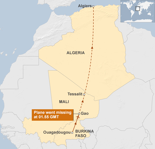 Χάρτης με το δρομολόγιο του αεροσκάφους και το σημείο που χάθηκε από τα ραντάρ
