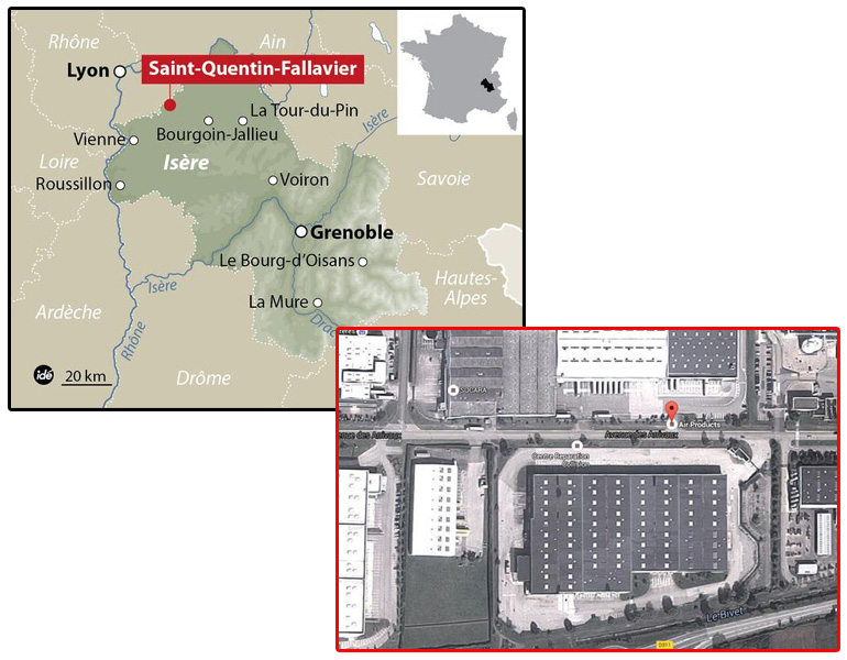 Χάρτης με το σημείο της επίθεσης