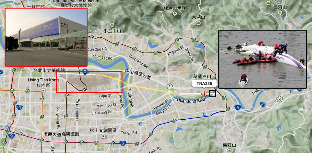 Χάρτης με την πορεία του μοιραίου αεροσκάφους