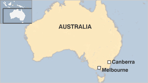 Χάρτης με τη Μελβούρνη