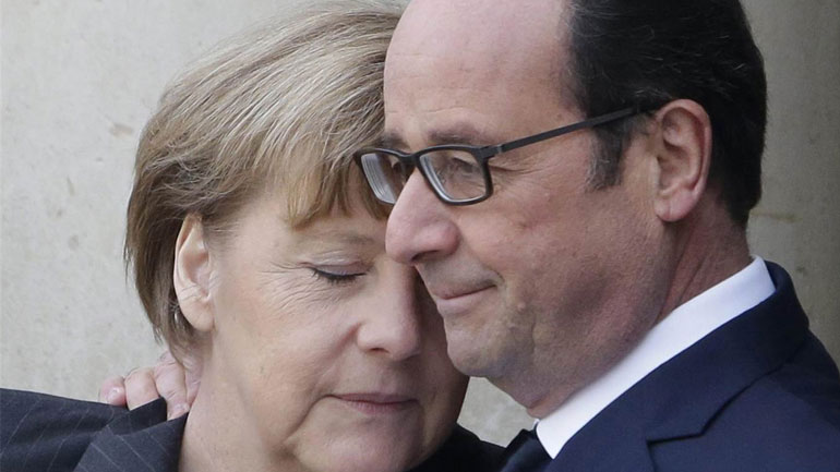 Ιστορικές ομιλίες Μέρκελ – Ολάντ στο Ευρωκοινοβούλιο