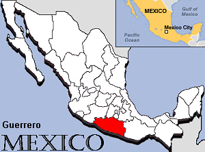 Χάρτης με την πολιτεία Γκερέρο