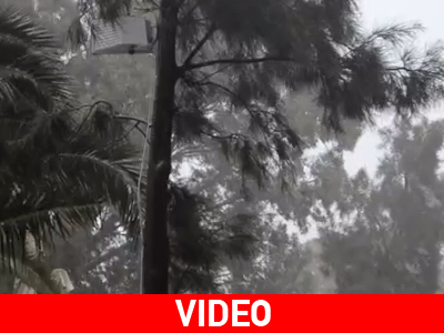 Δυνατό μπουρίνι με χαλάζι στο Μεσολόγγι