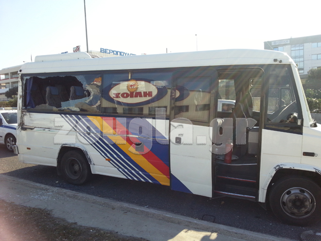 Το minibus που ενεπλάκη στο τροχαίο