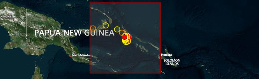 Η Παπούα Νέα Γουινέα και το επίκεντρο του σεισμού