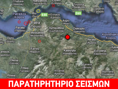 Σεισμική δόνηση 3,2R νότια του Αιγίου