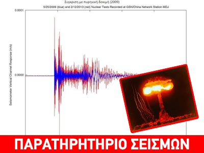 Οι σεισμογράφοι αποκάλυψαν την πυρηνική δοκιμή Οι σεισμογράφοι αποκάλυψαν την πυρηνική δοκιμή