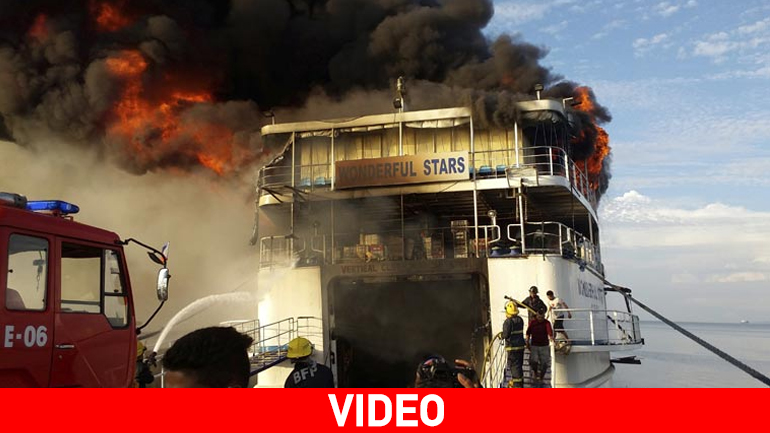 Φιλιππίνες: Κόλαση φωτιάς σε επιβατηγό πλοίο