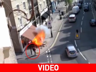 Βρετανία: «Ξέρασε» φωτιά το πεζοδρόμιο!