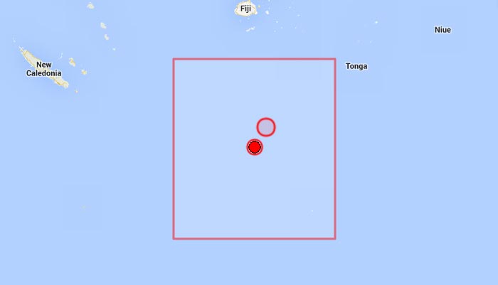 Το επίκεντρο του δεύτερου σεισμού