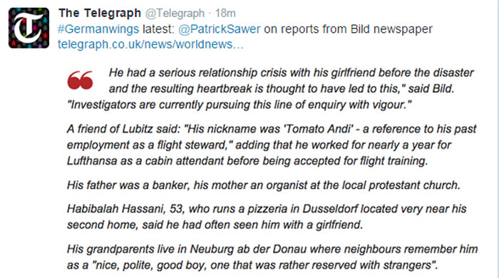 Το δημοσίευμα του «Telegraph»