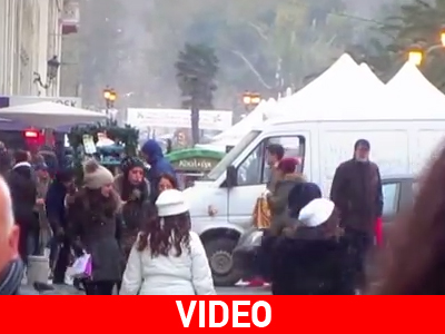 Χιόνια στην πλατεία Αριστοτέλους