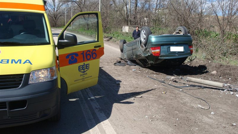 Τούμπαρε Ι.Χ. στο Ηράκλειο
