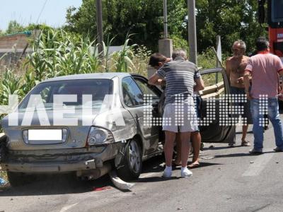 Σύγκρουση αυτοκινήτου με νταλίκα στη Νέα Μανωλάδα