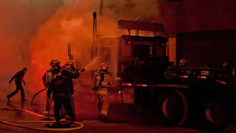 «Λαμπάδιασε» νταλίκα στην Εγνατία Οδό