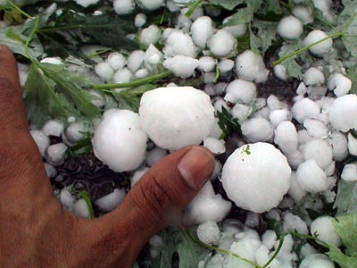 Χαλάζι σε περιοχές της Αρχαίας Ολυμπίας