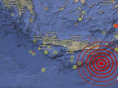 Σεισμός 4.8 Ρίχτερ νότια της Κρήτης