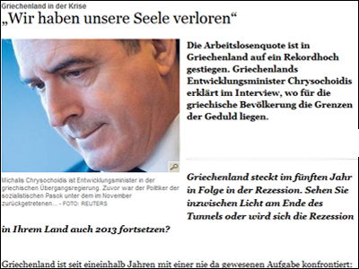 Συνέντευξη Χρυσοχοΐδη στην εφημερίδα «Der Tagesspiegel»